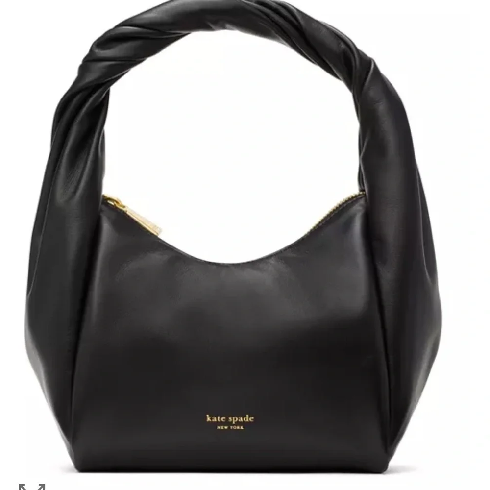 Kate spade black leather twill handbag